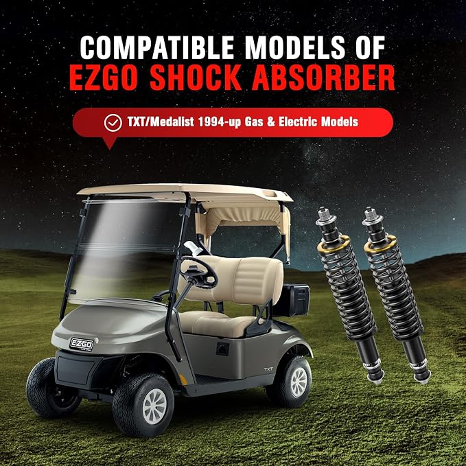 EZGO TXT Shocks, Golf Cart Front/Rear Shock Absorber, Golf Cart Heavy Duty Coil - Image 2