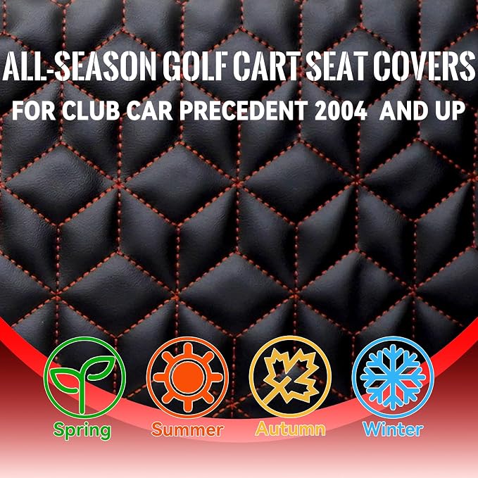 Golf Cart Seat Covers Front for Club Car Precedent 2004+ Standard Seat Cushion - Image 3