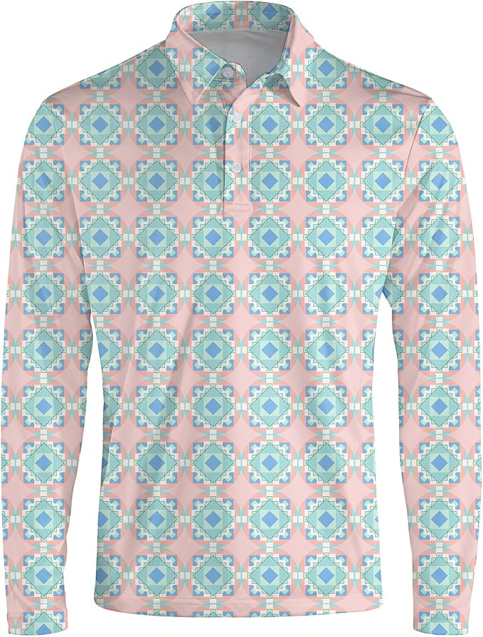 Men's Long Sleeve Golf Shirt Quick Dry 3 Button Work Fishing Outdoor Casual - Image 3