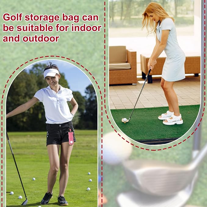 uxcell Golf Ball Carry Bag, Waist-Mounted Storage Bag Neoprene Golf Tee Holder - Image 5