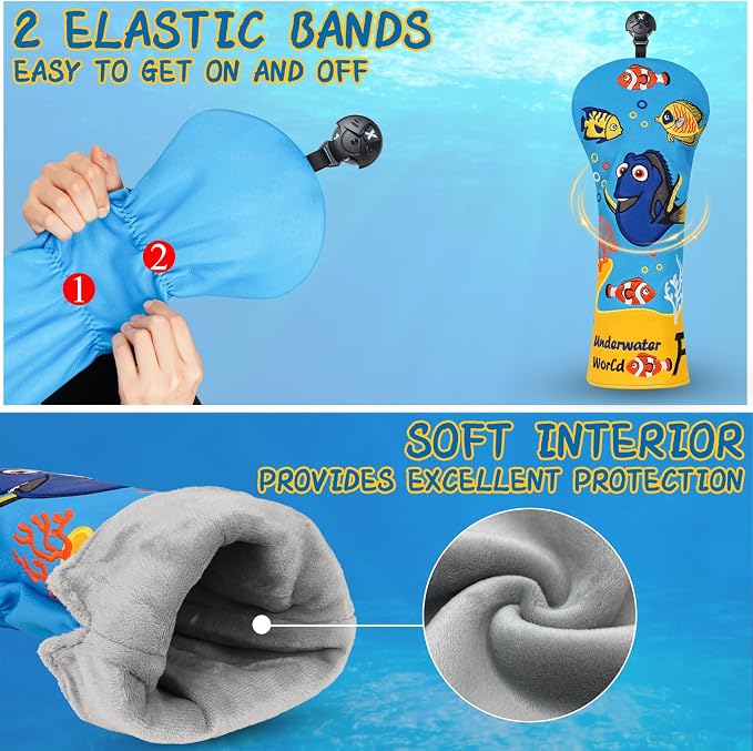 Golf Club Head Covers, Underwater World Driver Headcover Hybrid Headcover - Image 3