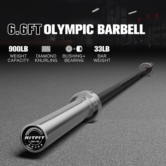 RITFIT 7FT Olympic Barbell for Strength and Weightlifting Training - Image 2