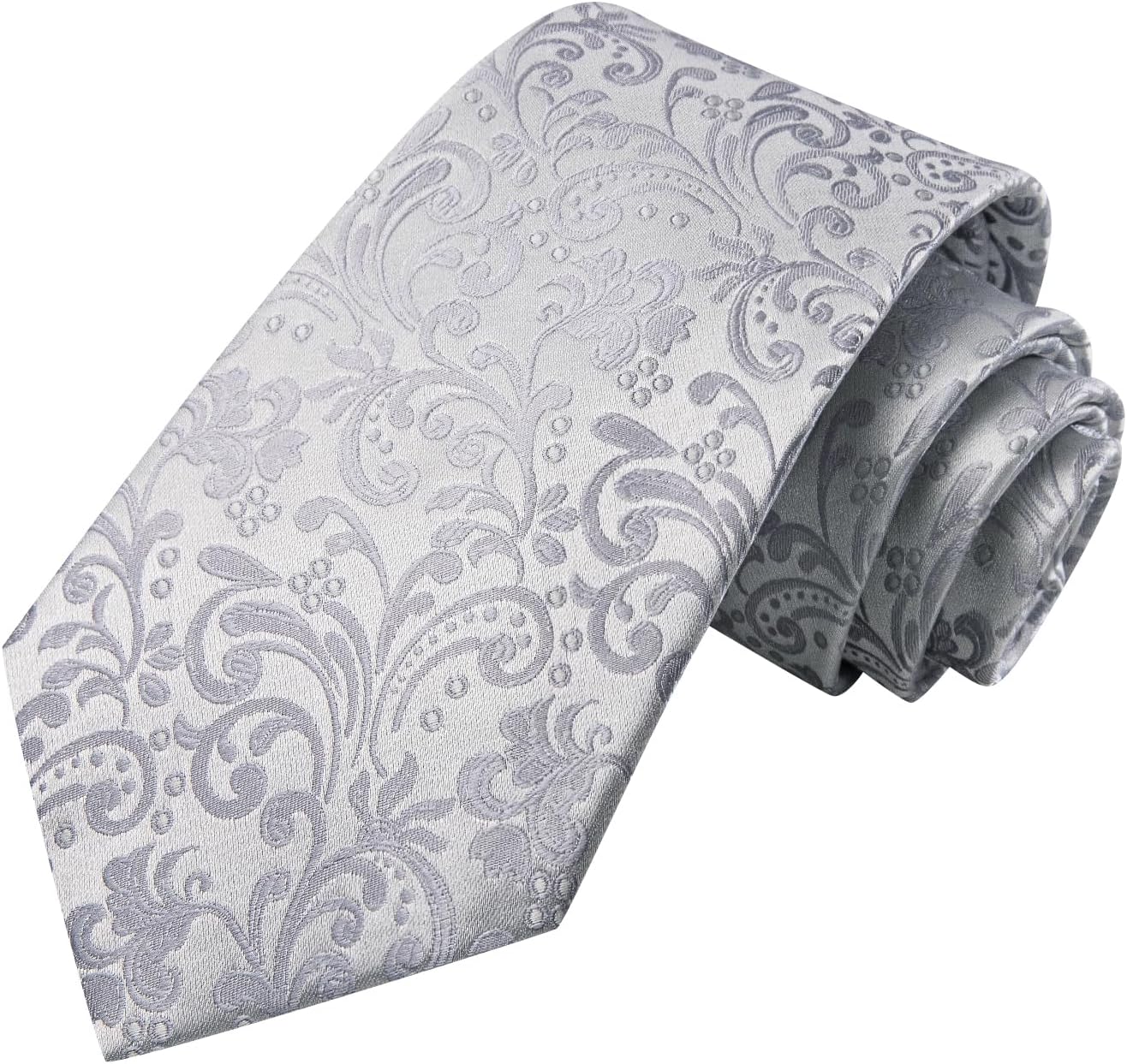 Hi-Tie Men 63inches Tie Set Extra Long Necktie Paisley Tie Pocket Suqare Cufflinks Big and Tall Men Tie