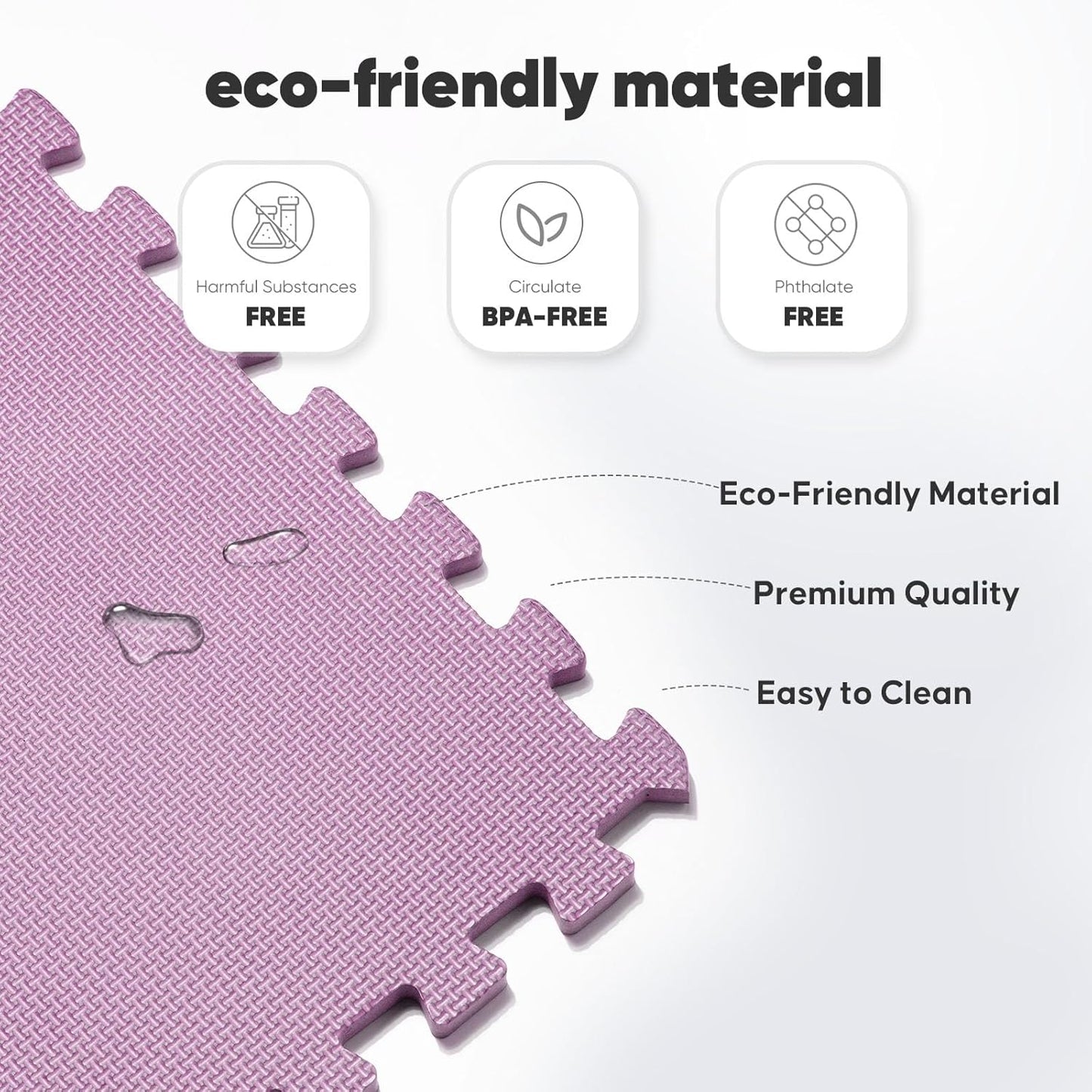 Home Gym Mat, Puzzle Exercise Mat, EVA Interlocking Foam Floor Tiles for Home Workout Equipment and Kids' Play Areas - Blue, 24 in x 24 in x ½ in - (Pink, 36 Pack (144 sq ft))