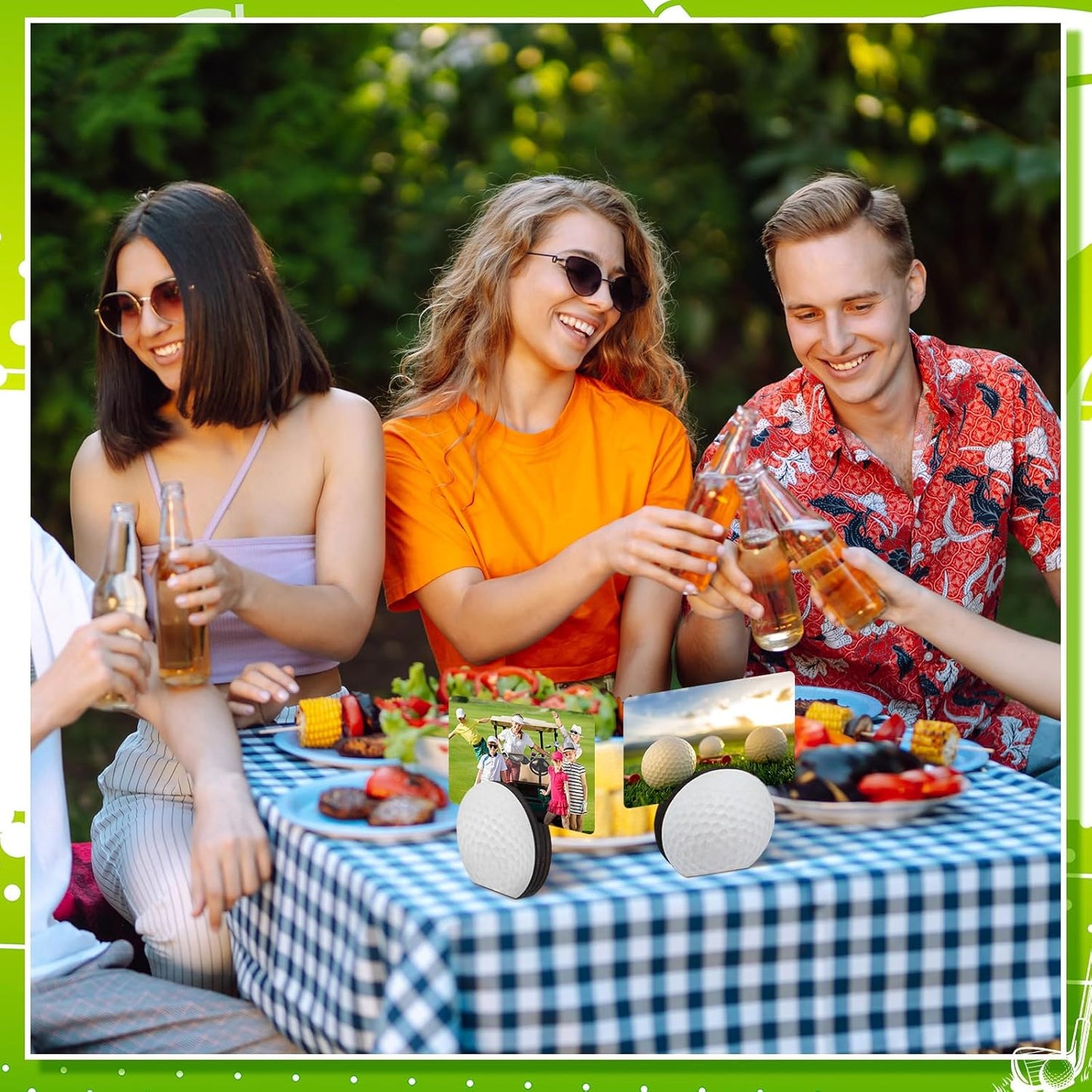 24 Pcs Golf Base Centerpieces Place Card Holder Pictures Table Number Holder Photo Memo Clip Stand for Golf Masters Themed Party Favors Decorations Office Menu Decor