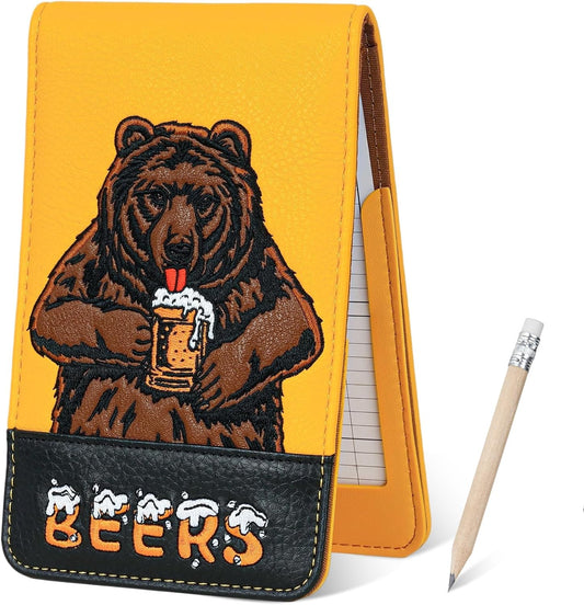 Golf Scorecard Holder & Yardage Book Cover, Golf Accessories Black Premium Leather Yardage Book Holders Cover