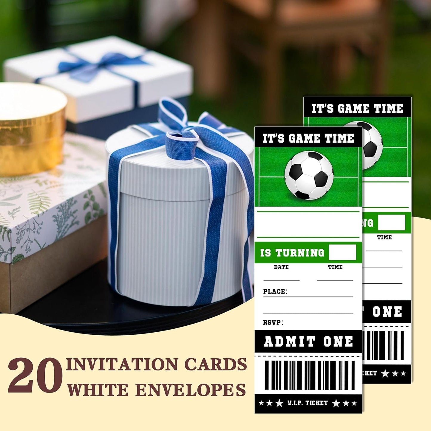 20 Football Game Ticket Invite Cards-Football Birthday Invitation with Envelopes for Teens kids Adults-Sports Birthday Cards-Party Favor & Supplies (3×8 inch)-A07