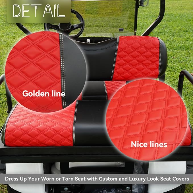 Golf Cart Front and Rear Seat Covers Waterproof and Sun Resistant Marine Grade - Image 3
