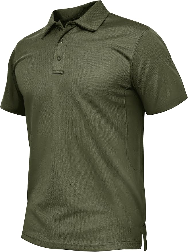 TACVASEN Mens Polo Shirt Short Sleeve Tactical Performance Collared Work Golf by TACVASEN