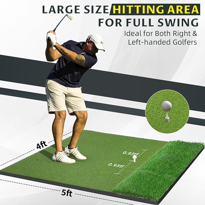 Bltend Dual Turf Golf Mat 31mm: 5x5ft/5x4ft Heavy-Duty Golf Hitting Mats - Image 6