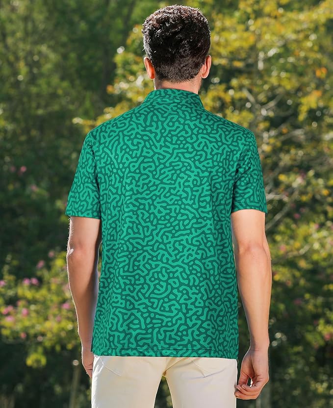 zeetoo Men's Polo Shirts Hawaiian Golf Polos Shirts Short Sleeve Performance - Image 5