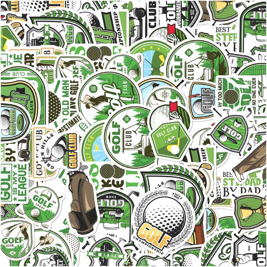 Golf Themed Vinyl Stickers Pack for Lovers Sports Fans Outdoor Enthusiasts Laptop Water Bottle Scrapbook Decoration 50pcs Bumper Bike Bottles Hard Phone Case Wall Hat
