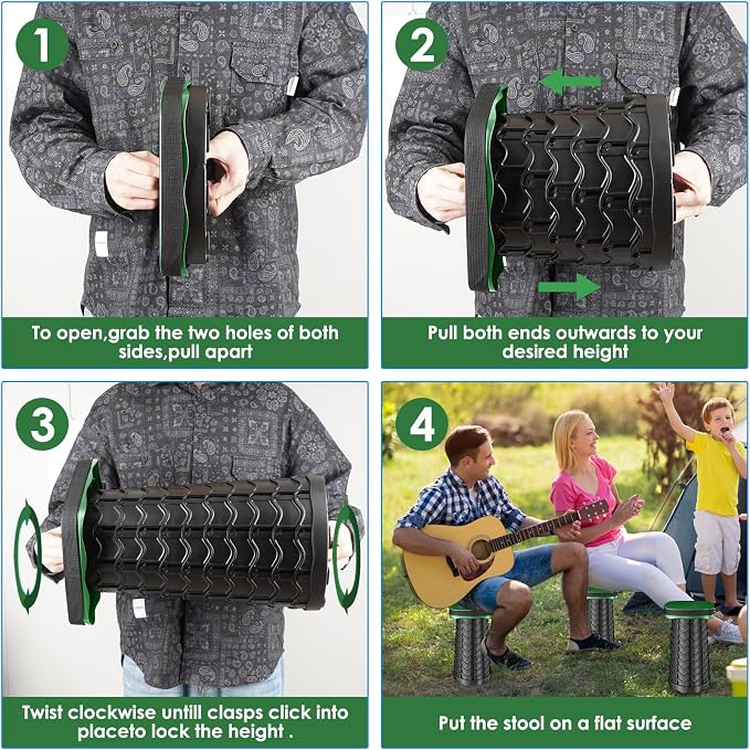 Folding Camping Stool, Square Collapsible Portable Stool - Image 9