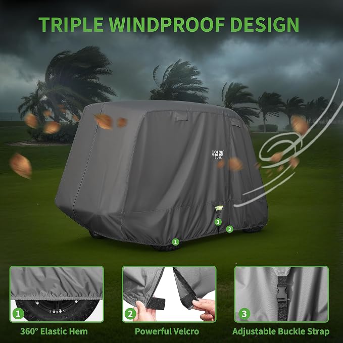 10L0L Heavy Duty 650D Golf Cart Cover - Image 5