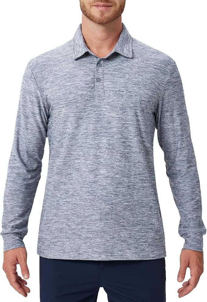 NAVISKIN Men's Polo Shirts Long Sleeve Golf Shirts - Image 2