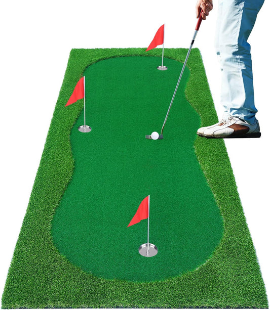 Golf Putting Green, Large Golf Putting Mat for Indoor Outdoor, Professional Practice Training Greens Mat