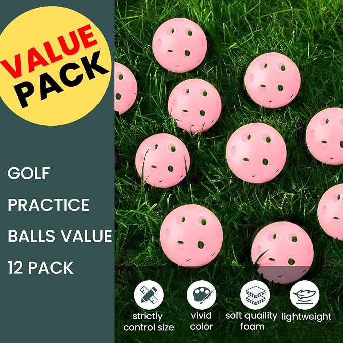 FINGER TEN Golf Practice Balls Plastic Colored Value 12/24/36/50 Pack, Limited - Image 2