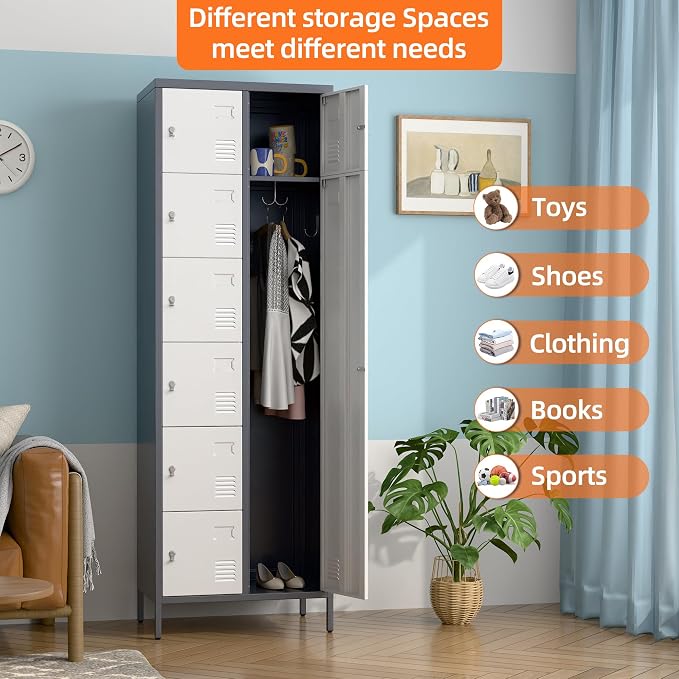 METAN Metal Locker for School Office Gym Bedroom, 8 Doors Steel Storage Locker - Image 5