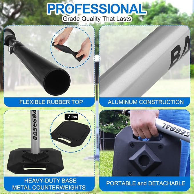 Baseball & Softball Batting Tee, Portable Hitting Tee, - Image 2
