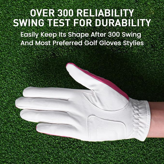 Golf Gloves Women Left Right Handed Golfer Rain Grip Hot Wet All Weather 2 Pack - Image 4