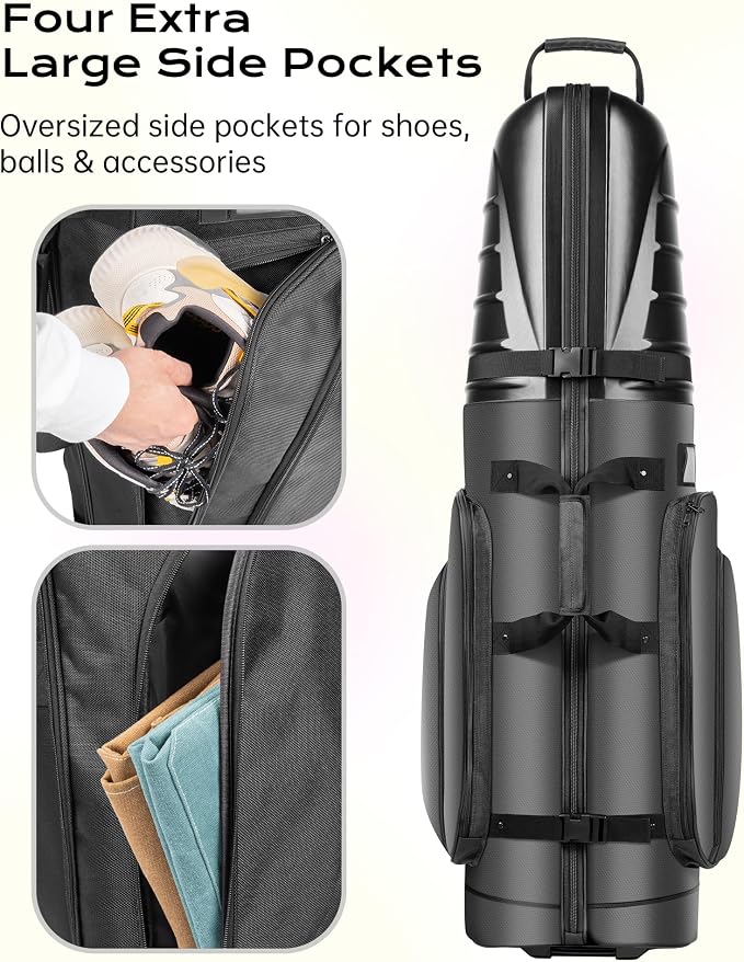 Golf Travel Bag with Hard Shell ABS Top - Image 5