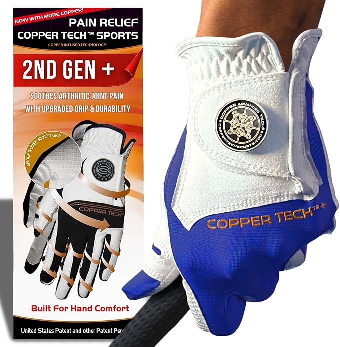 Copper Tech Golf Gloves Men Right Handed Golfer or Left Handed Golfer | Copper by CopperTechSports