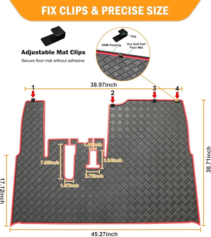 Golf Cart Floor Mat for Yamaha, Customize Non-Slip Full Coverage Liner Matt - Image 6