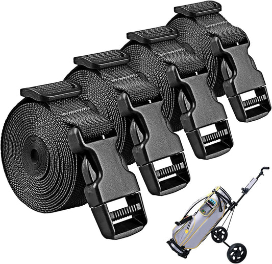 Golf Trolley Cart Bag Straps Webbing Fastener Belt Repalcement & Quick Release Buckle Sleeping Bag Strap - Adjustable & Durable Luggage Suitcase Bag Straps Christmas Tree Straps for Storage 4 Pcs