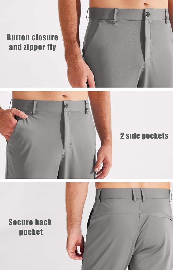 Libin Men's Golf Pants Joggers Lightweight 3 Pockets Slim Fit Soft Stretchy - Image 3