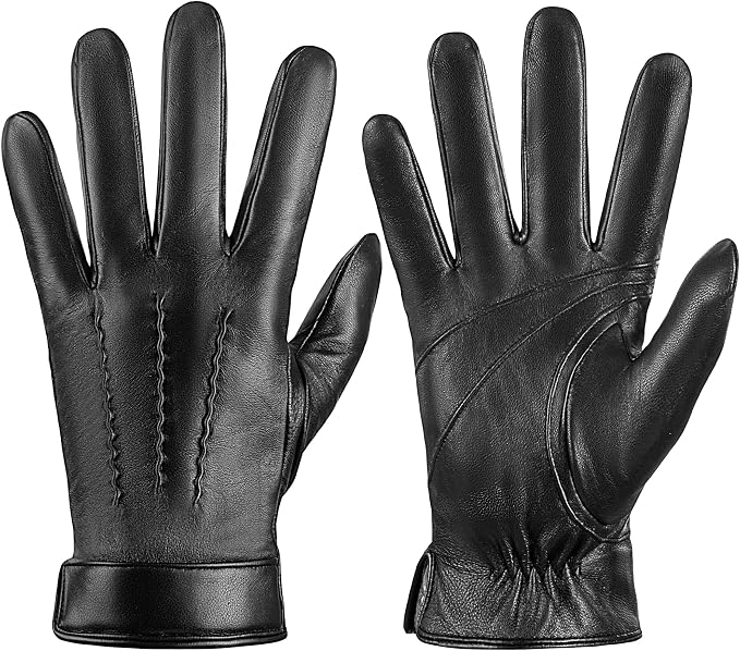 Genuine Sheepskin Leather Gloves by LOKIMSI