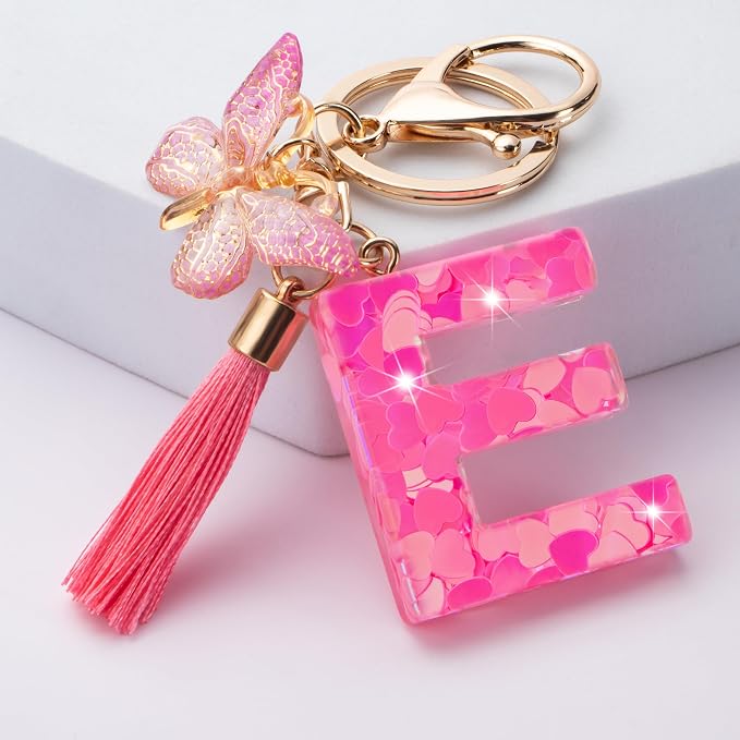 Suweibuke Colourful Cute Initial Letter Keychains - Image 2