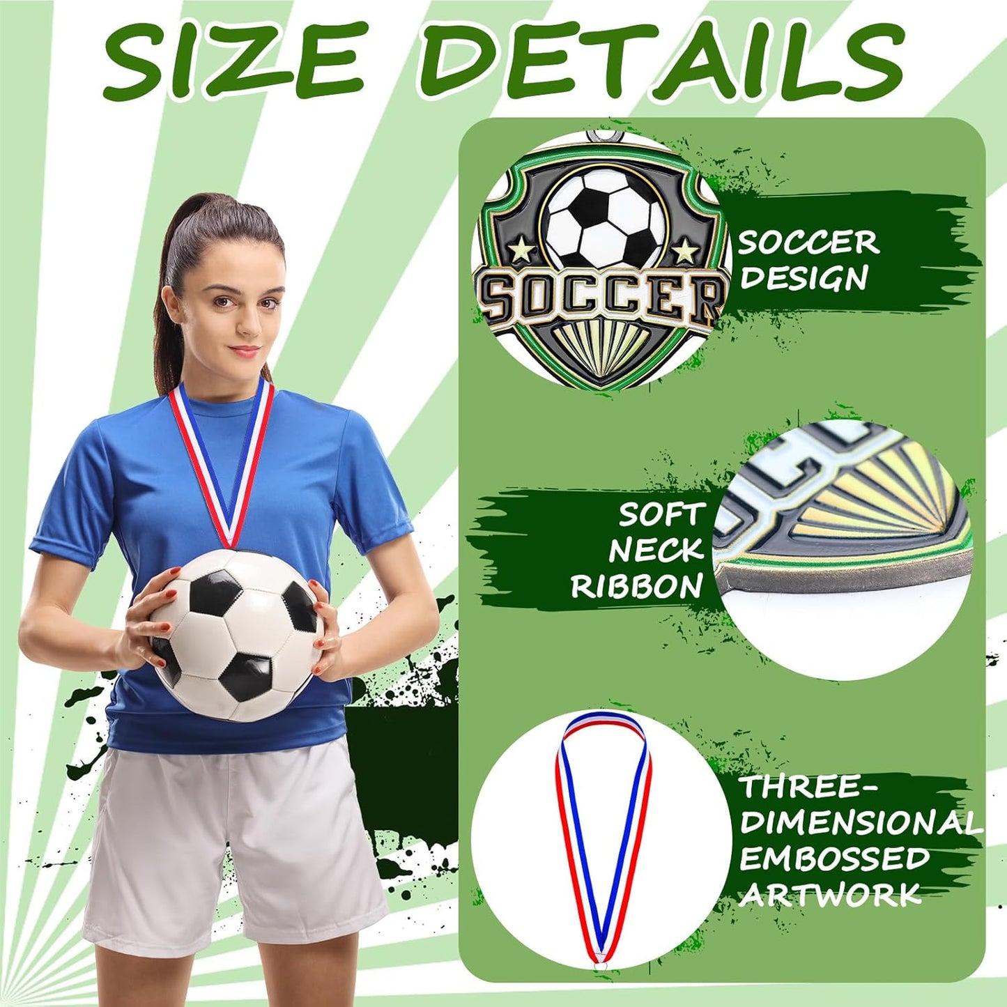 10/20 /30/40 Pcs Award Medals Bulk Sports Medals with Neck Ribbons 2.4 Inch Winner Award Trophy Prize Gift for Sports Themed Party Favors Tournaments School Match