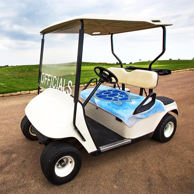 Peryiter Golf Cart Seat Covers Cute Blue Sea Turtle Cart Breathable Seat Covers - Image 4