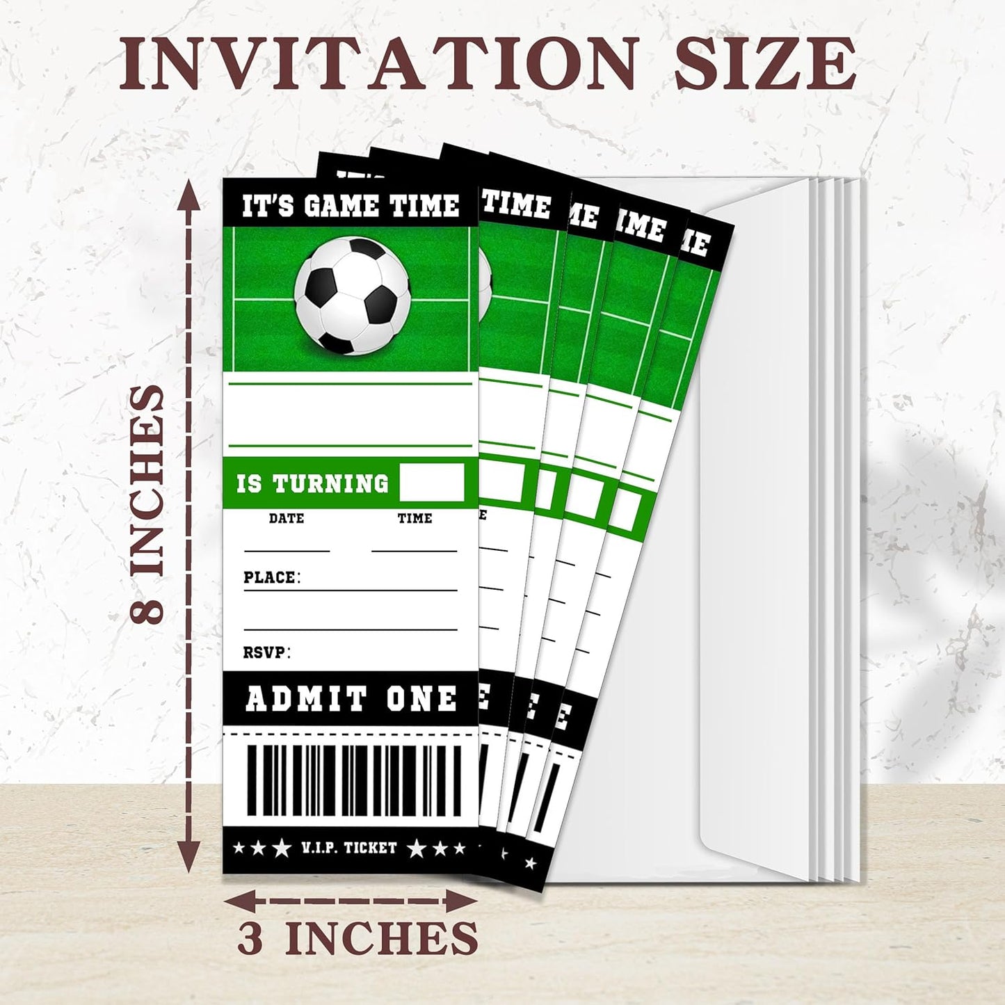 20 Football Game Ticket Invite Cards-Football Birthday Invitation with Envelopes for Teens kids Adults-Sports Birthday Cards-Party Favor & Supplies (3×8 inch)-A07