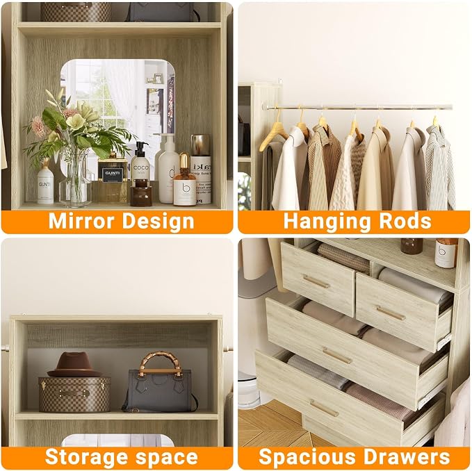 Unikito Closet System, 6-14FT Walk in Closet Organizer - Image 6