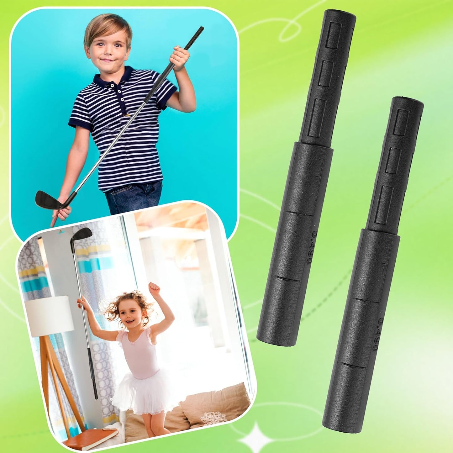 12 Pcs Golf Shaft Extensions Black Club Shaft Extension Rod Carbon Fiber Extender Stick for Golf Club Putters Parts