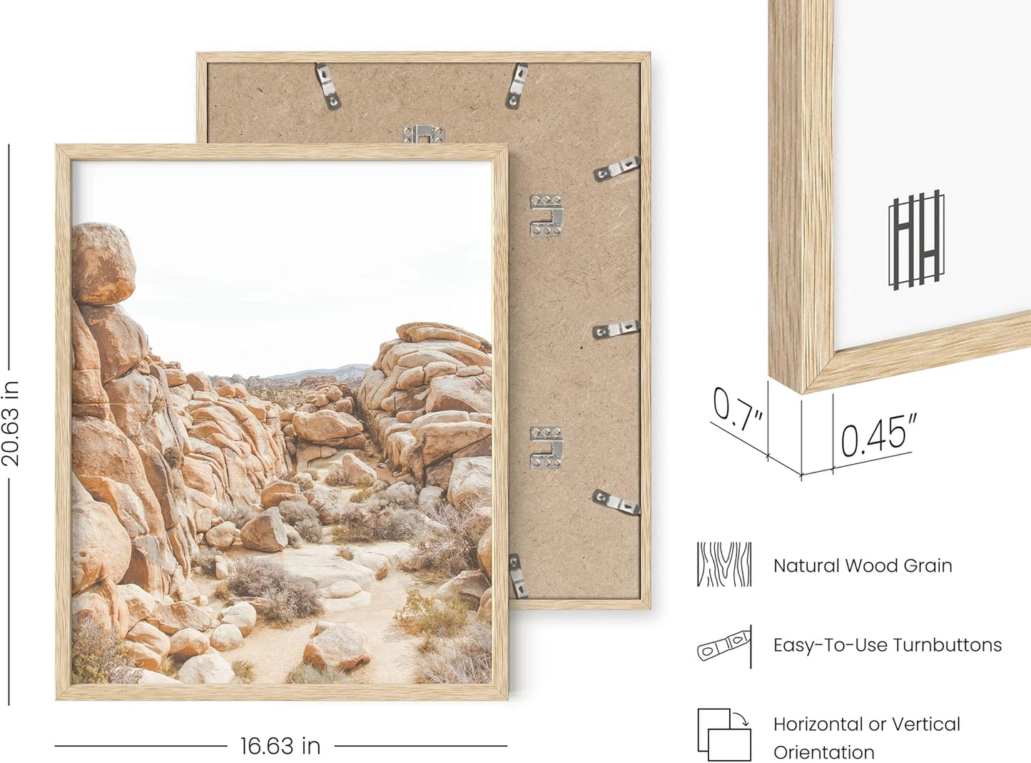 HAUS AND HUES Desert Succulent Wall Art - Set of 6 Botanical Prints, Cactus Art Wall Decor, Kitchen Prints (Beige Frame, 16x20)