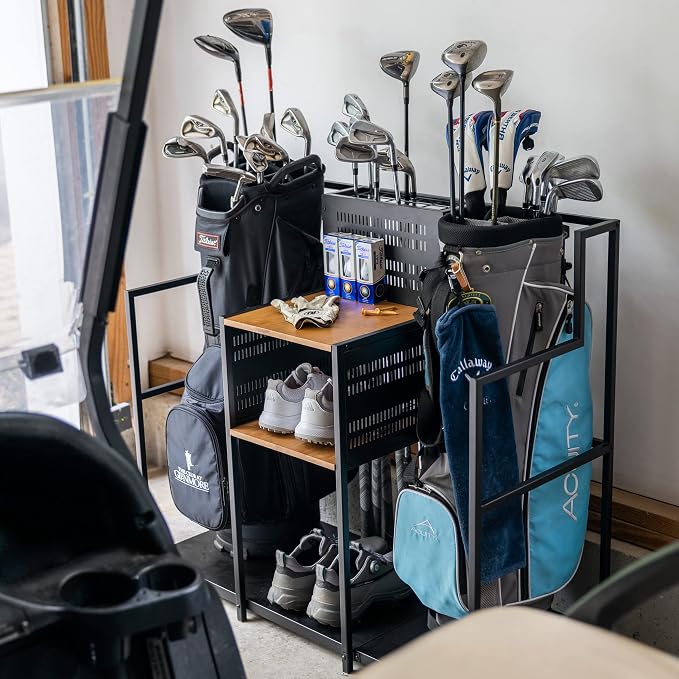 Teal Triangle Golf Storage Organizer, Heavy Duty Garage Freestanding Storage - Image 8