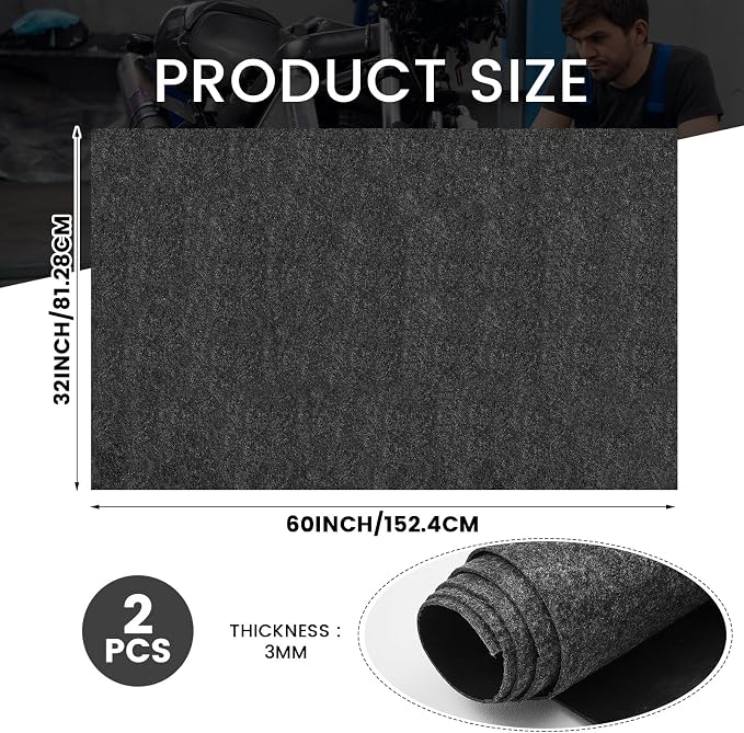 Tinideya 2 Pcs 32 x 60 Inch 3mm Thick Oil Spill Mat - Image 2