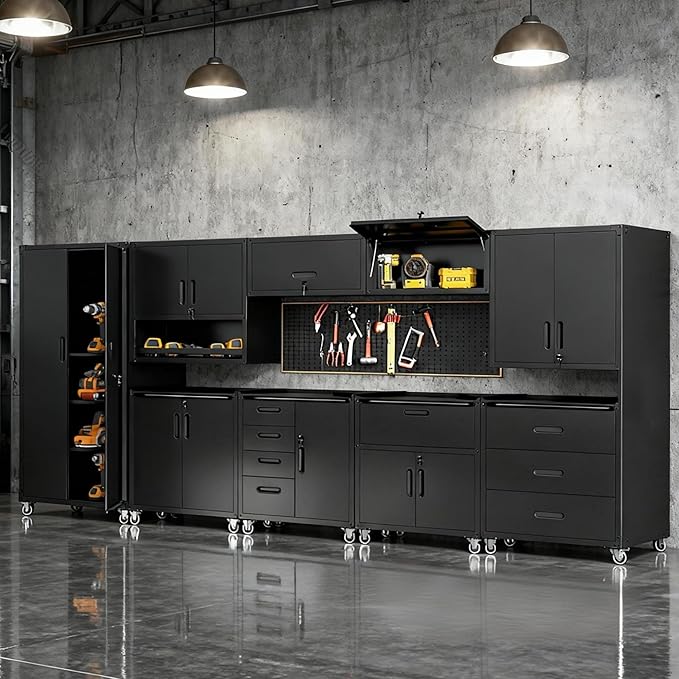 Metal Tool Cabinet, Garage Storage Cabinet System, Wall Cabinet & Locking - Image 2