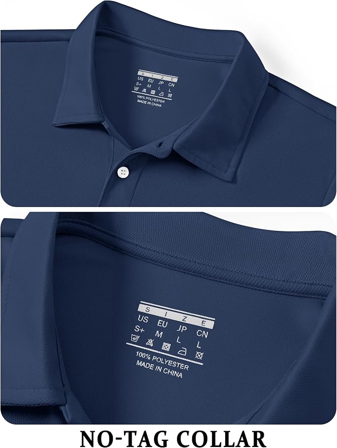 TACVASEN Mens Golf Shirt Dry Fit Mens Polo Shirts Short Sleeve Performance Golf - Image 3