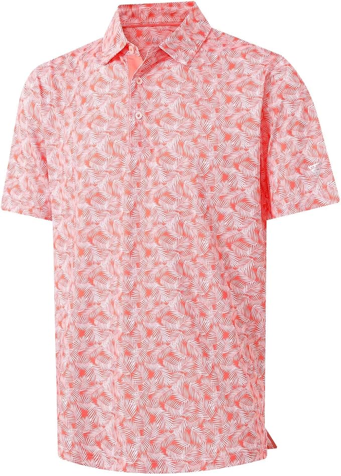 M MAELREG Mens Golf Shirt Short Sleeve Dry Fit Print Moisture Wicking by MAELREG