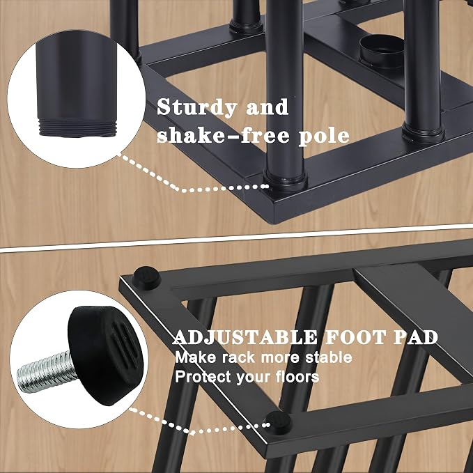 Boot Rack Organizer Tall Boots Boot Storage Free Standing Shoe Racks Black Metal - Image 7