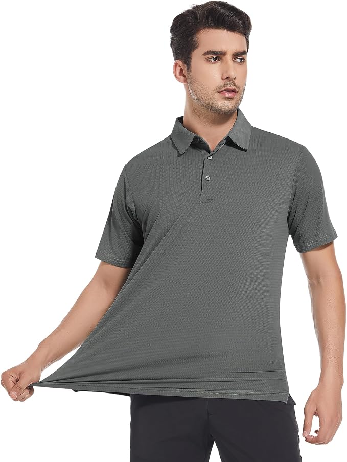 Alex Vando Mens Golf Shirt Moisture Wicking Quick-Dry Short Sleeve Casual Polo - Image 3