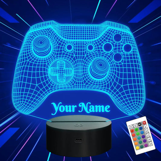 Attivolife Personalized 3D Game Theme Night Light, Table Desk Lamp Engraved Name Letter, Multicolor Custom LED Best Home Decor Birthday Christmas Gifts Toys for Boys Girls Kids