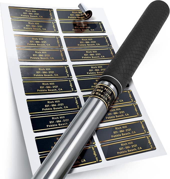 PIN HIGH: 40 Personalized Golf Club ID Labels | Weatherproof, Fade Resistant by PINHIGH