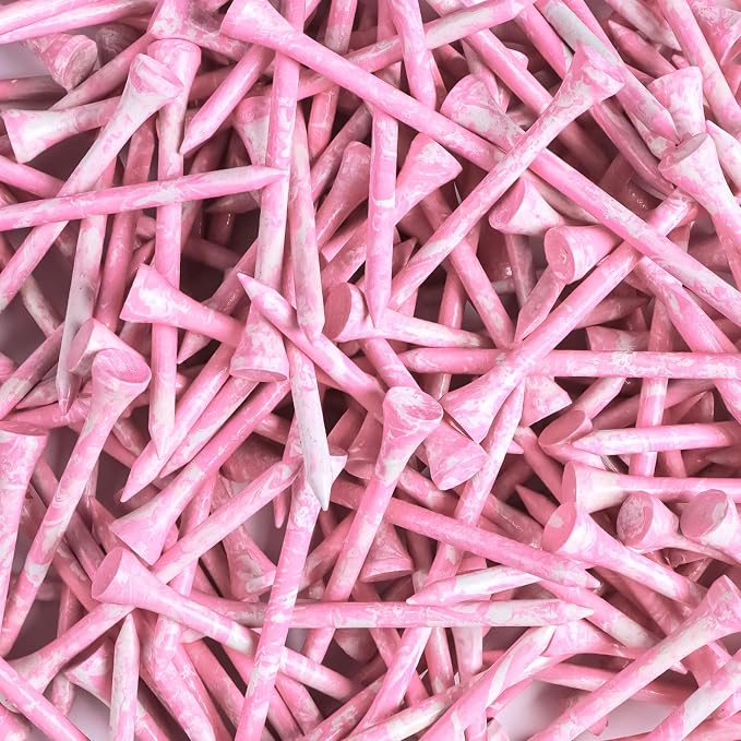 FINGER TEN Golf Tees Stylish Bamboo Wooden Coloured Painted Value 100 Pack by FINGERTENSport