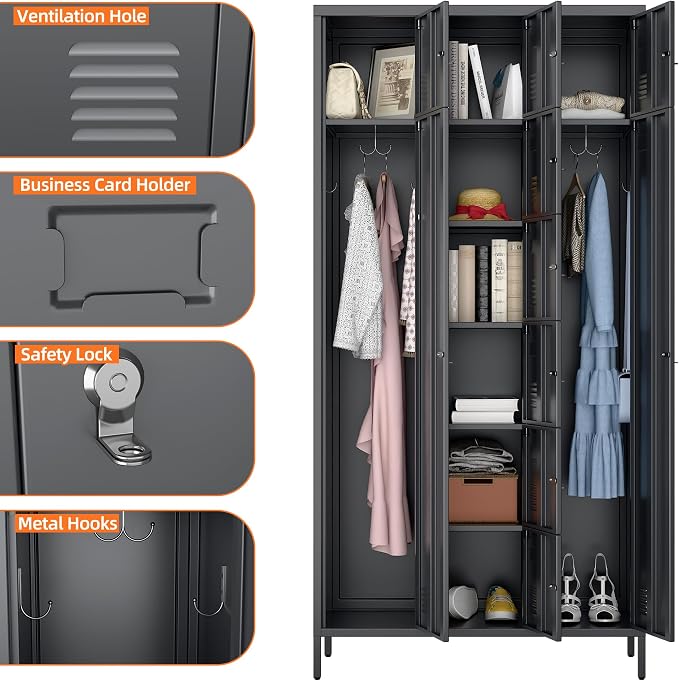 METAN Metal Locker for School Office Gym Bedroom, 10 Doors Steel Storage Locker - Image 4