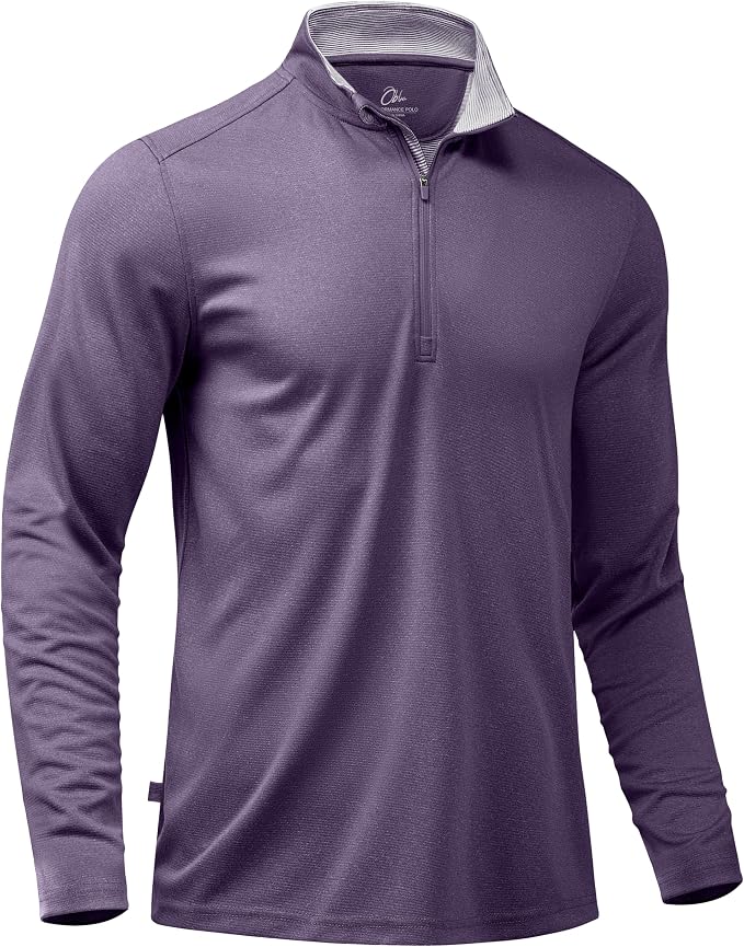 Obla Golf Quarter Zip Pullover for Men Mock Neck Sweatshirt Lightweight Sun by OBLA