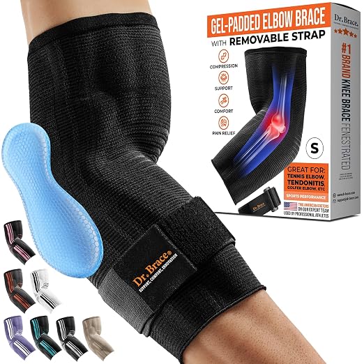 DR. BRACE® Elite Elbow Brace Support, Breathable Elbow Compression Sleeve by DrBrace